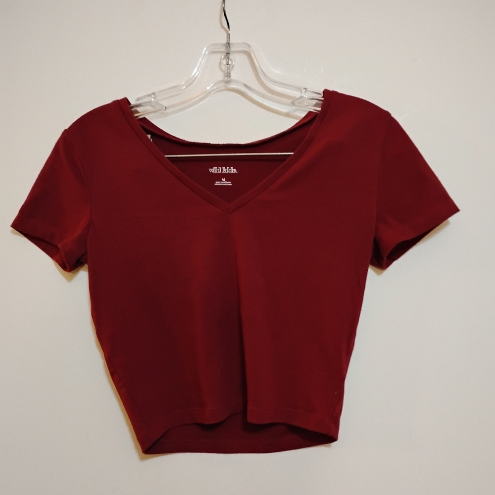 Wild Fable Burgundy Red Crop Top M